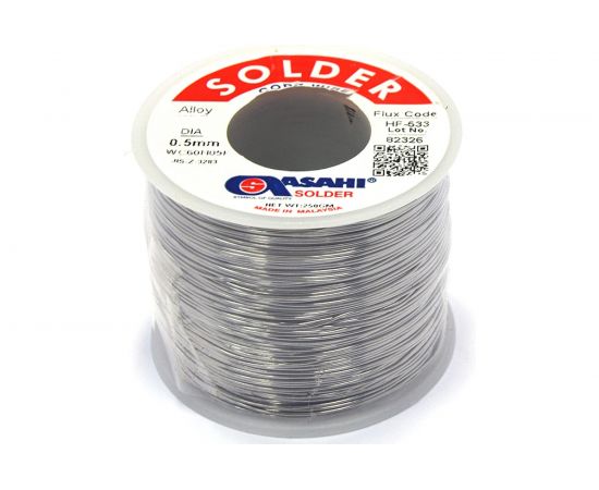 Припой (0.5 мм, 0.25 кг, Sn63/Pb37, HF533 флюс безотм. RMA) ASAHI 00-00004309 