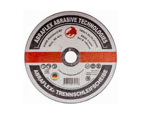 Круг отрезной по металлу + нержавейке (180x1.6x22 мм) Abraflex А180162223 