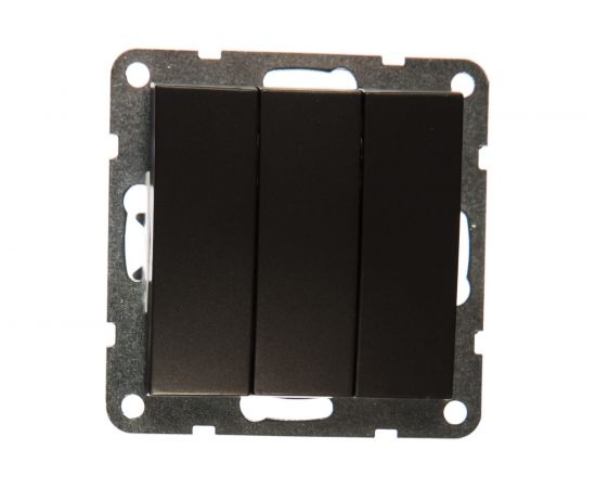 3-клавишный выключатель LK Studio схема 1+1+1, 16 A, 250 B, черный бархат 862108-1 