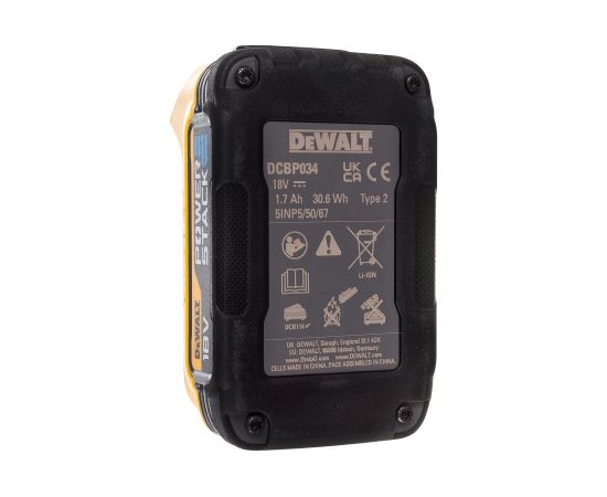 Бесщеточный импульсный шуруповерт DEWALT 18 В XR батарея POWERSTACK, чемодан TSTAK DCF840E1T-XJ – изображение 16