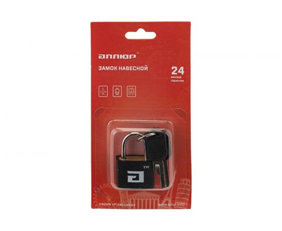 Навесной замок для чемоданов Аллюр ВС1Л-20 черный, d=2,8 мм 8499 – изображение 2