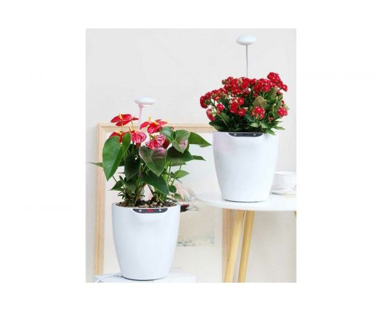 Умный цветочный горшок с автополивом и светодиодной лампой полного спектра Green Helper GZ203 – изображение 2