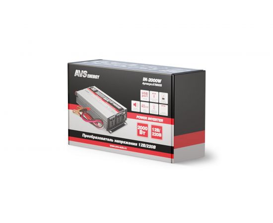 Автомобильный инвертор AVS 12/220V IN-2000W A78003S – изображение 2