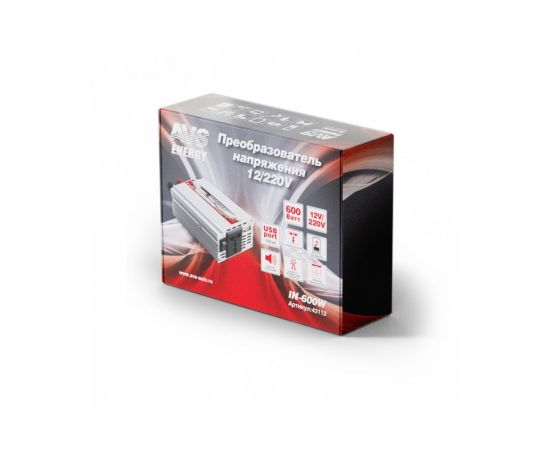 Инвертор автомобильный AVS ""IN-600W"", 600 Вт 43112 – изображение 3