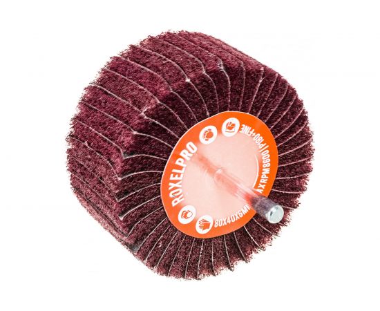 Щетка лепестковая комбинированная ROXTOP на шпинделе (80х40х6 мм; Р180+Fine) RoxelPro 135859 – изображение 3