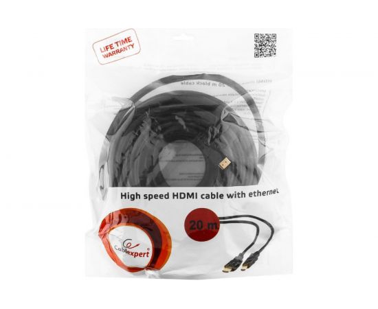 Кабель Cablexpert HDMI v1.4, 19M/19M, 20м, черный, позолоченные разъемы, экран, пакет CC-HDMI4-20M – изображение 3