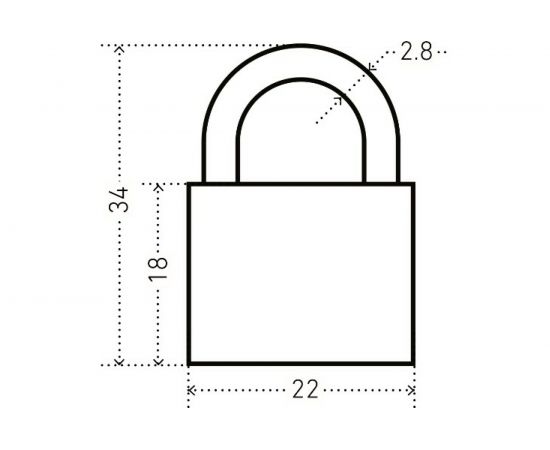 Навесной замок для чемоданов Аллюр ВС1Л-20 черный, d=2,8 мм 8499 – изображение 3