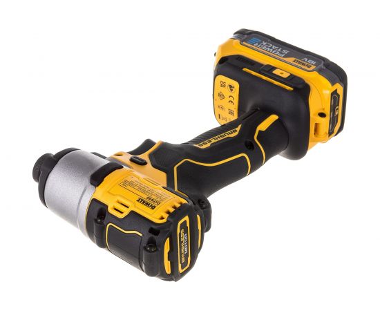 Бесщеточный импульсный шуруповерт DEWALT 18 В XR батарея POWERSTACK, чемодан TSTAK DCF840E1T-XJ – изображение 5