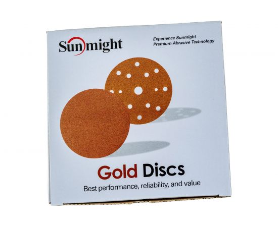Круг шлифовальный на липучке GOLD B312T (100 шт; 150 мм; 15 отверстий; Р120) SUNMIGHT 44308 – изображение 5