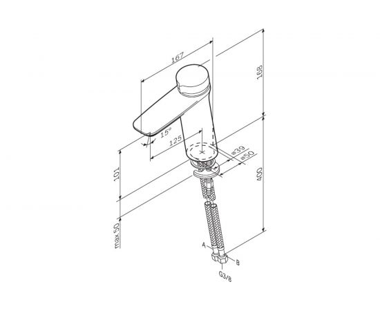 Нажимной смеситель для умывальника, хром AM.PM F50A02500 – изображение 7