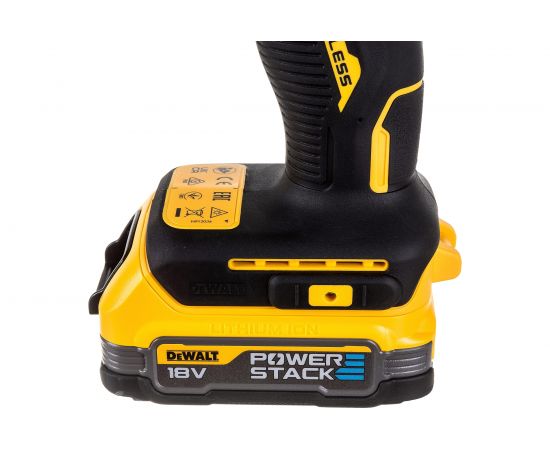 Бесщеточный импульсный шуруповерт DEWALT 18 В XR батарея POWERSTACK, чемодан TSTAK DCF840E1T-XJ – изображение 8