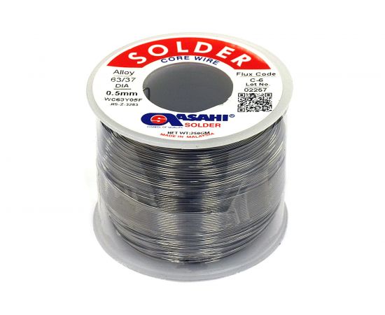 Припой (0.5 мм, 0.25 кг, Sn63/Pb37, С-6 водорастворимый флюс) ASAHI 00-00001439 