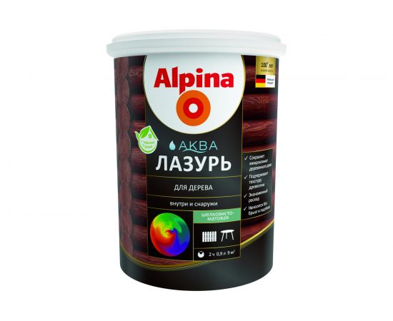 Лазурь для дерева ALPINA Аква (белый; 0.9 л) 948103463 