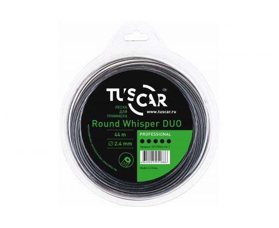 Леска для триммера Round Whisper DUO, Professional, 2.4 мм, 44 м TUSCAR 10172524-44-1 