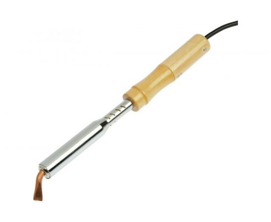 Паяльник TUNDRA деревянная рукоятка, плоское жало, 75Вт, 220В 1550219 