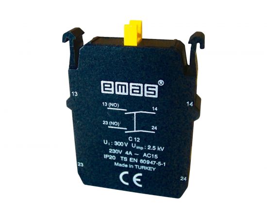 Блок-контакт Emas Старт+Стоп, 1НО+1НЗ, серия C, 250В AC, 4А C12 