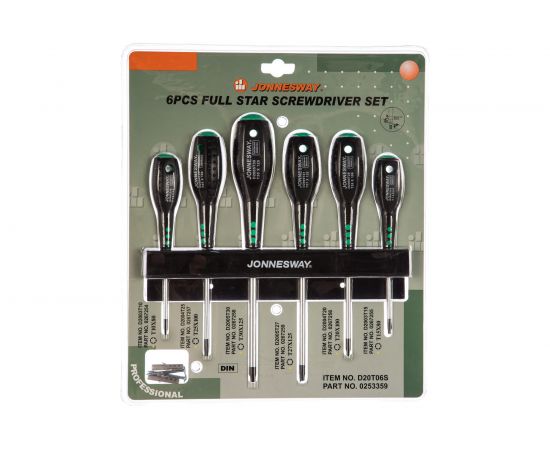 Набор отверток TORX T10-T30 Jonnesway D20T06S 
