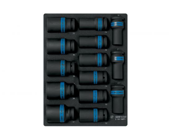 Набор ударных глубоких торцевых головок 3/4"", ложемент, 14 шт. KING TONY 9-6414MPV 