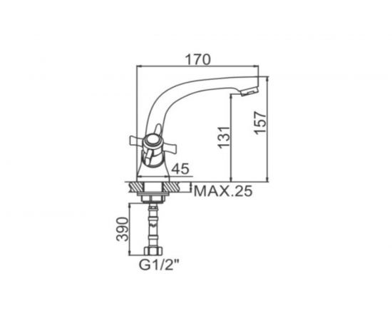 Смеситель для умывальника LEDEME L1311-2 с гайкой 807518 – изображение 2