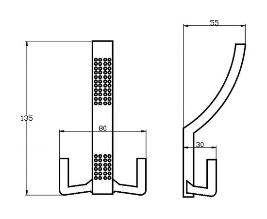 Крючок-вешалка со скрытым креплением Трибатрон КВС-3 черный муар 4895 – изображение 2