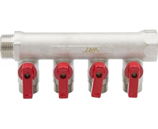 Коллектор VRT 3/4""x1/2"", с отсечными кранами, 4 выхода 531863 – изображение 2