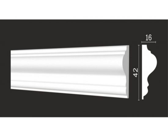 Стеновой молдинг Decor-Dizayn ударопрочный влагостойкий под покраску 42Х16Х2000 мм DD301 – изображение 2