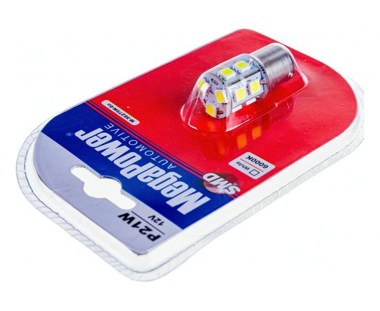Автолампа MEGAPOWER P21W BA15s 13 SMD 5050 WHITE M-56275Wбл – изображение 3
