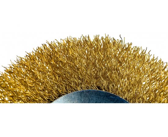 Щетка коническая для УШМ (латунированная проволока 0,3 мм, 100 мм) MIRAX 35143-100 – изображение 3