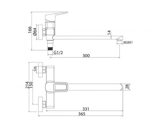 Смеситель для ванны IDDIS Spin с длинным изливом SPISBL2i10WA – изображение 3