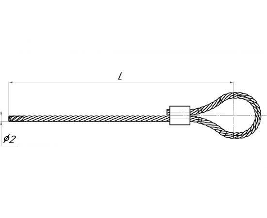 Трос с петлей и зажимом УМС 2 мм, L=2 м T-2-2-Z – изображение 3
