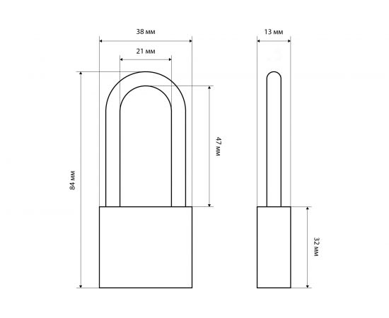 Навесной замок Стандарт HG-340L (европакет; длинная дужка; 5.5 мм) 13387 – изображение 3