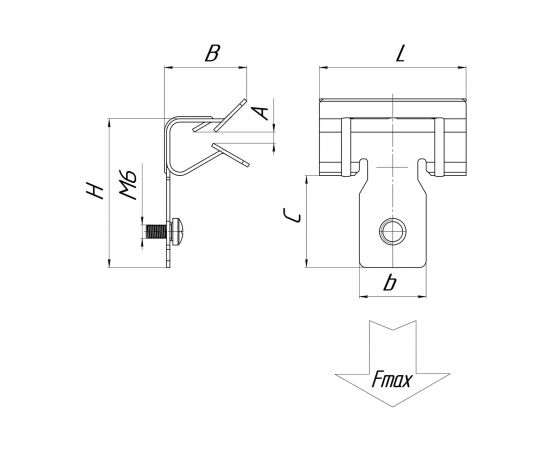 Балочный зажим УМС 2-7 мм с винтом М6х9 25 шт. BZ-2-7-V6-10 – изображение 3