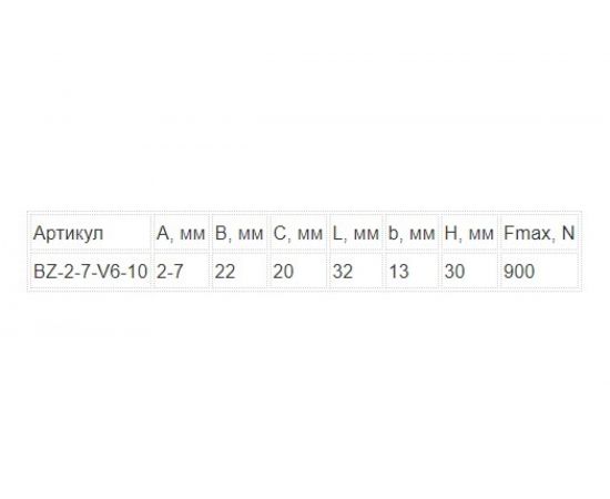 Балочный зажим УМС 2-7 мм с винтом М6х9 25 шт. BZ-2-7-V6-10 – изображение 4