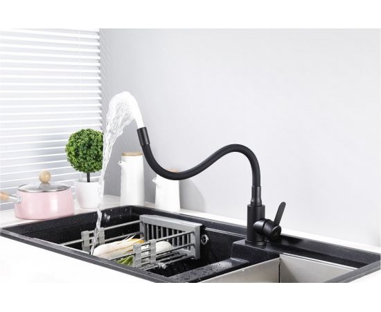 Смеситель для кухни MYNAH с гибким силиконовым изливом, керамический картридж M58301E2 – изображение 4
