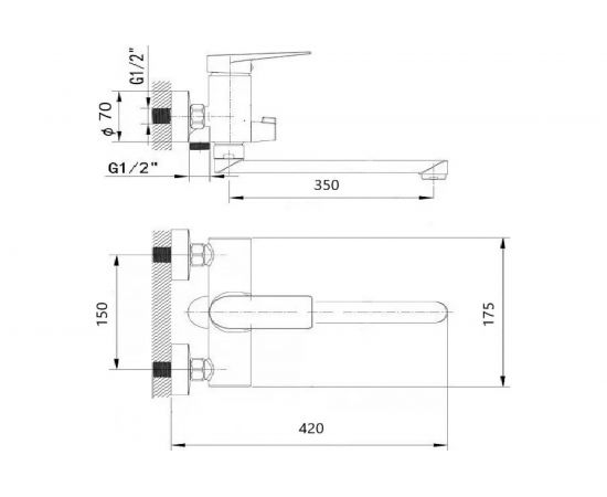 Смеситель для ванной и душа WISENT с длинным изливом WP22225 – изображение 7