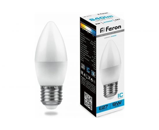 Светодиодная лампа FERON 9W 230V E27 6400K, LB-570 25938 
