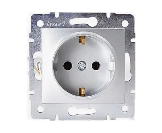 Розетка LEZARD KARINA с защитой от детей, ПБТ, матовое серебро 707-4388-124B 
