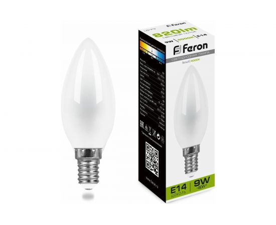 Светодиодная лампа FERON 9W 230V E14 4000K матовая, LB-73 25957 