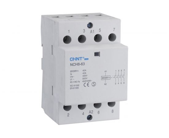 Модульный контактор CHINT NCH8-63/11 63A 1НЗ+1НО AC 220/230В 50Гц 256095 