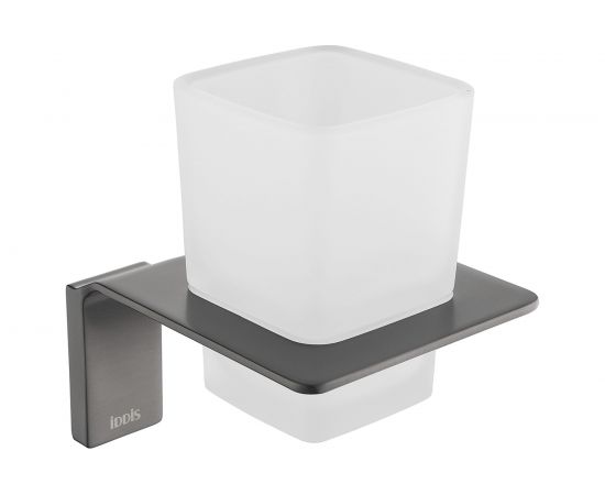 Одинарный подстаканник IDDIS Slide матовое стекло, сплав металлов, графит SLIGMG1i45 