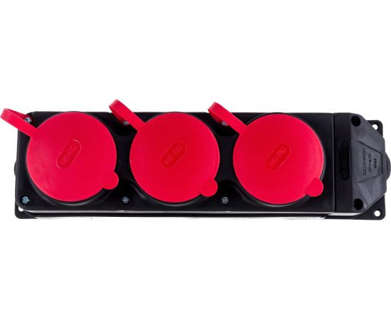 Штепсельная колодка NE-AD 3-гнезда с крышкой, 3х25, каучук, 4012 