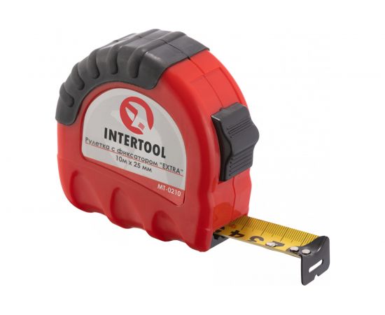 Рулетка с фиксатором INTERTOOL EXTRA 10 м х 25 мм MT-0210 