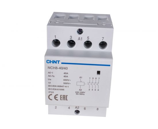 Модульный контактор CHINT NCH8-40/40 40A 4НО AC 220/230В 50Гц 256099 