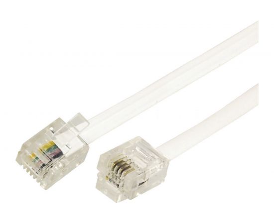 Телефонный шнур-удлинитель REXANT RJ-11, 6P-4C, 3 м, белый 18-3031 