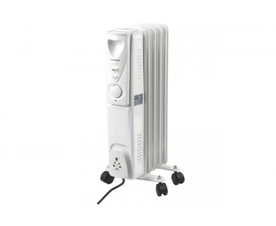 Масляный обогреватель SONNEN DFS-05, 1000 Вт, 5 секций, белый, 453497 