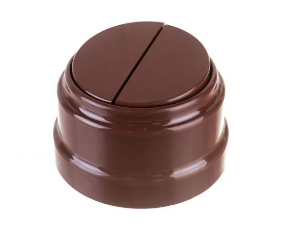 2-клавишный выключатель Bylectrica А56-2212 6А открытой установки, серия РЕТРО, коричневый, А56-2212 коричневый – изображение 2