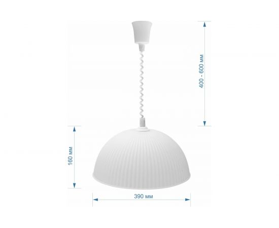 Декоративный подвесной светильник Apeyron, Мисам, пластик, 1хЕ27 15Вт, 220В, белый, шнур с лифтов / 16-24 – изображение 2