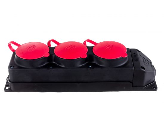 Штепсельная колодка NE-AD 3-гнезда с крышкой, 3х25, каучук, 4012 – изображение 2