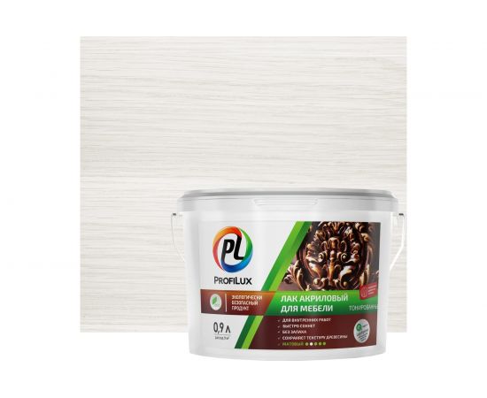 Лак акриловый для мебели Profilux белый 0,9 л МП00-005505 – изображение 2