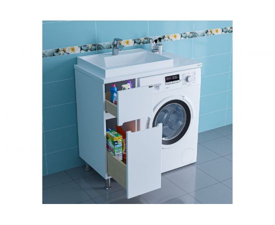 СаНта Тумба напольная Лондон 29 с 2 ящ. под умывальник над стиральной машиной Юпитер 90х50 224027 – изображение 2